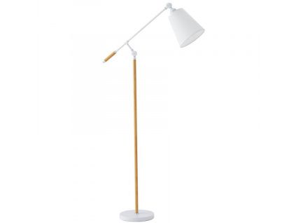 Bílá kovová stojací lampa Somcasa Aloia 140 cm