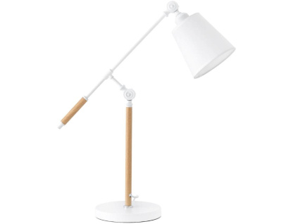 Bílá kovová stolní lampa Somcasa Lizar 67 cm