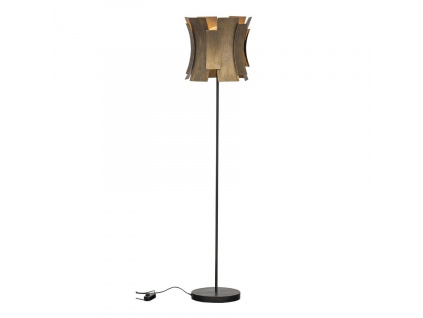 Mosazná kovová stojací lampa Jermaine 144 cm