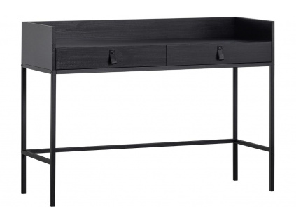 Černý borovicový pracovní stůl Beline 120 x 44 cm