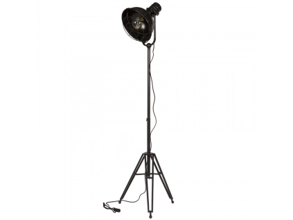 Černá kovová stojací lampa Ruth 120-160 cm
