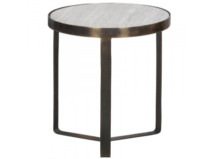 Bílý mramorový odkládací stolek Vines 38 cm