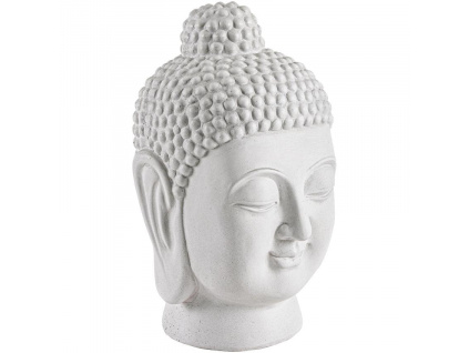 Bílá keramická dekorativní soška Bizzotto Budha Head