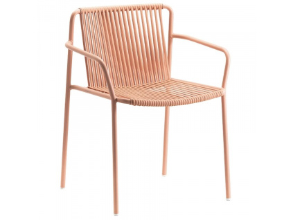 Růžová kovová zahradní židle Tribeca 3665 s područkami