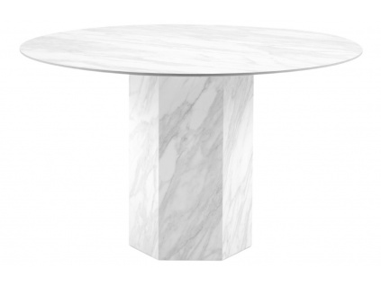 Bílý mramorový jídelní stůl Micadoni Sahara 120 cm