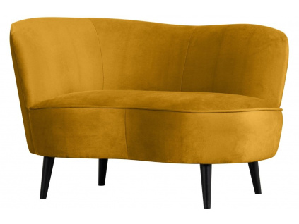 Okrově žluté sametové lounge křeslo Norma 112 cm, levé