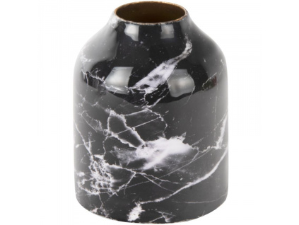 Černá mramorová kovová váza Melias XS 10 cm