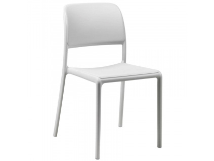 Bílá plastová zahradní židle Riva