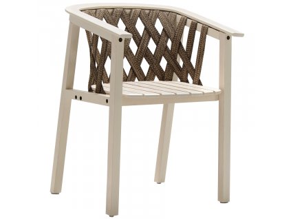 Bílo hnědá jasanová zahradní židle Poom Ribbon s výpletem