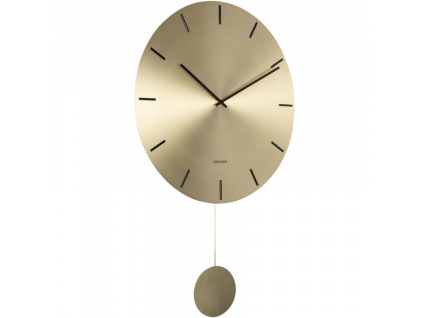 Zlaté nástěnné hodiny Niria 47 cm s kyvadlem