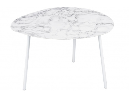 Bílý mramorový konferenční stolek Métis 51 cm