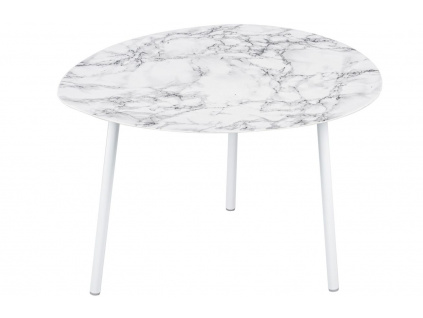 Bílý mramorový konferenční stolek Métis 60 cm
