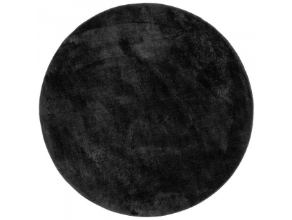 Antracitově šedý látkový kulatý koberec Amis 160 cm