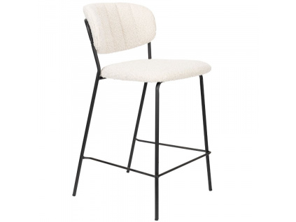 Bílá látková barová židle WLL Jolien 65 cm