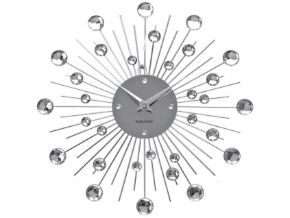 Stříbrné kulaté nástěnné hodiny Nessi 30 cm