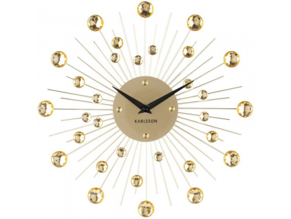 Zlaté kulaté nástěnné hodiny Nessi 30 cm