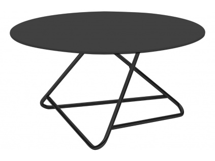 Černý lakovaný konferenční stolek Softline Tribeca 75 cm s černou podnoží