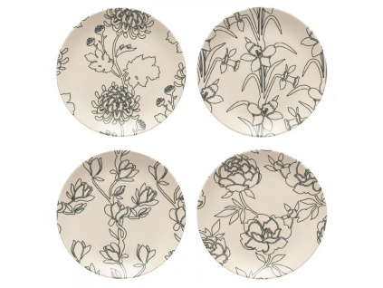 Sada čtyř bílých kameninových dezertních talířů COSTA NOVA ELEMENTS 21 cm