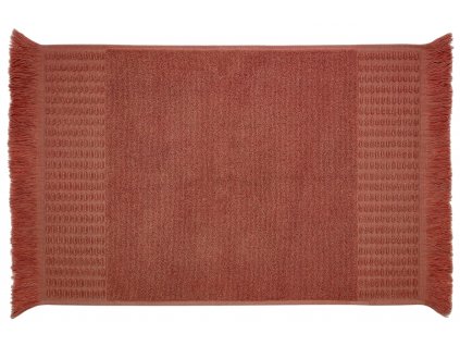 Terakotově červená bavlněná koupelnová předložka Kave Home Veta 40 x 60 cm