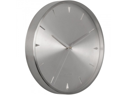 Stříbrné kovové nástěnné hodiny Liopé 30 cm