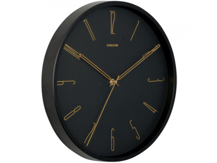 Černé kovové nástěnné hodiny Saeli 35 cm