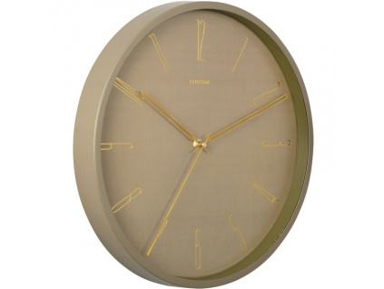 Hnědé kovové nástěnné hodiny Saeli 35 cm