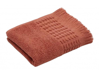 Terakotově červený bavlněný ručník Kave Home Veta 30 x 50 cm