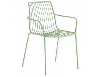 Zelená kovová zahradní židle Nolita 3656 s područkami