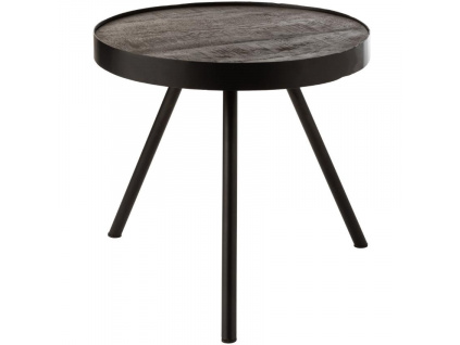 Tmavě hnědý mangový konferenční stolek J-Line Keir 45 cm