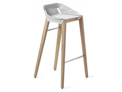 Plstěná barová židle Tabanda DIAGO s dubovou podnoží 75 cm