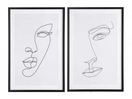 Set dvou bílých obrazů J-Line Maka 90 x 60 cm