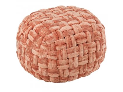 Růžový sametový puf J-Line Crochet 49 cm