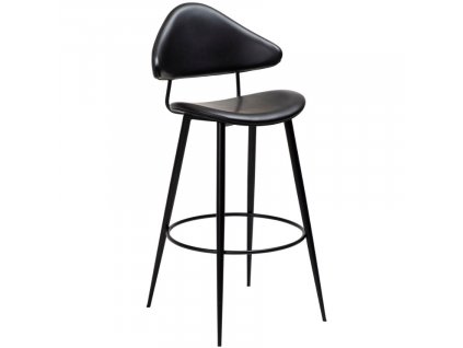 Černá koženková barová židle DAN-FORM Napoleon 76 cm