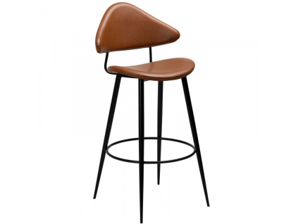 Hnědá koženková barová židle DAN-FORM Napoleon 76 cm