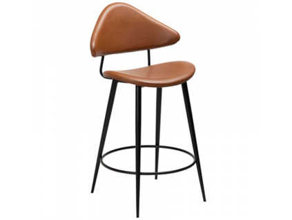 Hnědá koženková barová židle DAN-FORM Napoleon 67 cm