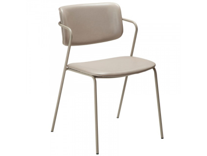 Světle šedá koženková jídelní židle DAN-FORM Zed s šedou podnoží