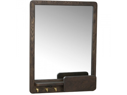 Hnědé dubové závěsné zrcadlo ROWICO INVERNESS 60 x 45 cm