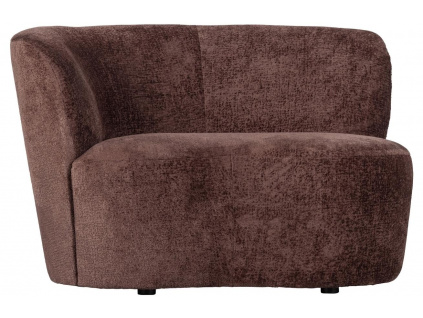 Hnědé látkové lounge křeslo Stania 112 cm, levé