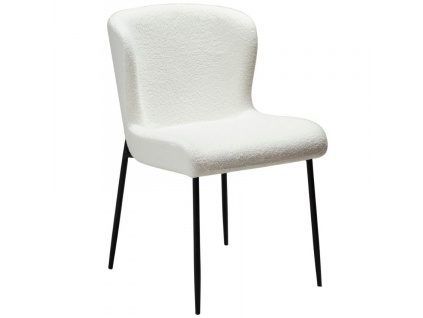 Bílá buclé látková jídelní židle DAN-FORM Glam