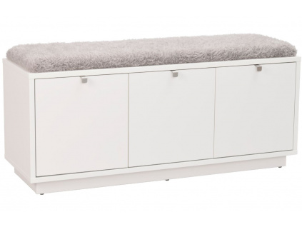 Bílá lakovaná lavice ROWICO CONFETTI 106 cm s úložným prostorem