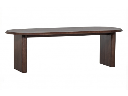 Dřevěný hnědý oválný jídelní stůl Ellisie 90 x 240 cm