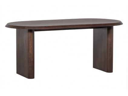 Dřevěný oválný jídelní stůl Ellisie 90 x 180 cm