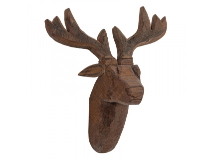 Hnědá dřevěná nástěnná hlava jelena John 36 x 34 x 17 cm