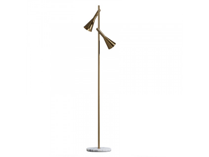 Zlatá kovová stojací lampa Brase 158 cm