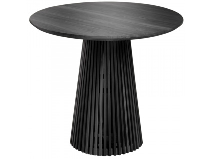 Černý dřevěný kulatý jídelní stůl Kave Home Jeanette 90 cm