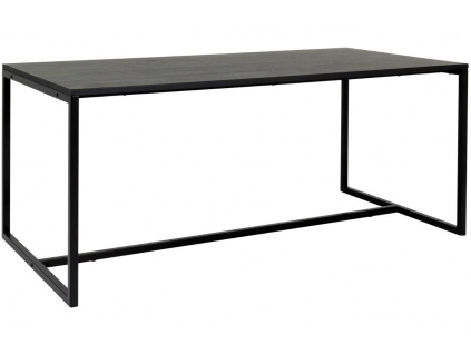 Matně černý dřevěný jídelní stůl Tenzo Lipp 180 x 90 cm