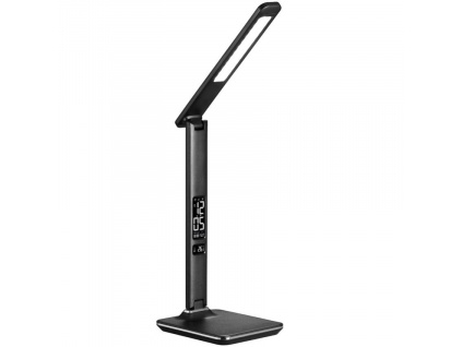 Černá kovová stolní lampa Halo Design Office Watch & Light