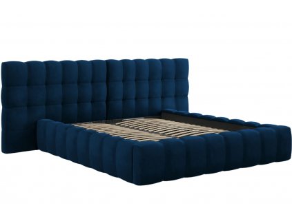 Královsky modrá sametová dvoulůžková postel MICADONI Mamaia 180 x 200 cm s úložným prostorem II.