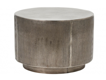Stříbrný hliníkový kulatý konferenční stolek Rota 50 cm