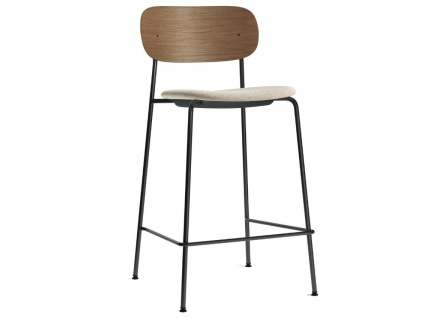 Ořechová barová židle MENU CO 68,5 cm s béžovým sedákem